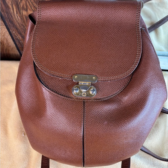 Renoma Paris Leather Purse Backpack Bag Made in France Brown Vintage - Picture 1 of 16